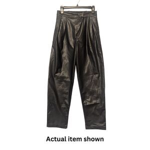 🖤 The Drop S Black Vegan Leather Pleated Loose Fit Pants @signedblake